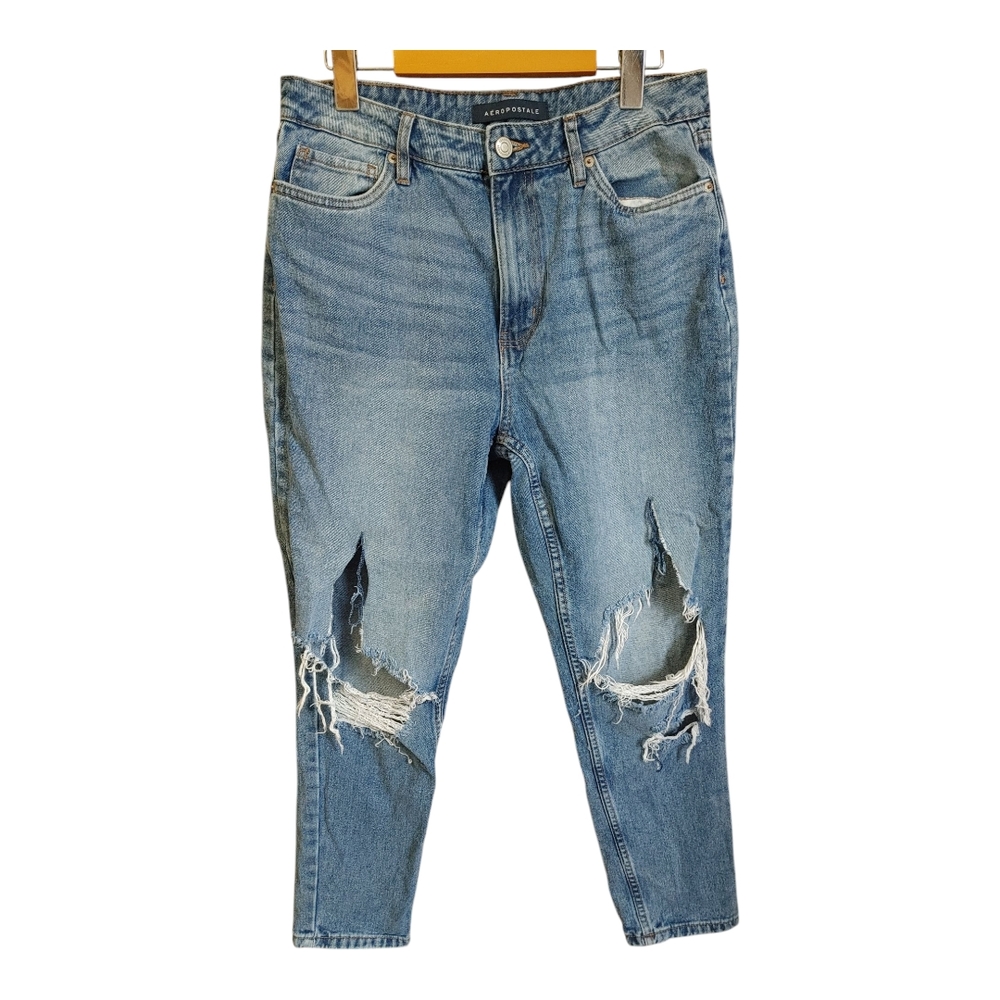 Aeropostale Blue Straight Leg Jeans with Vintage Wash